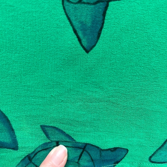 Anthropologie Moulinette Soeurs 100% Silk Green Turtle Indie Boho Dress 2 - Picture 4 of 12